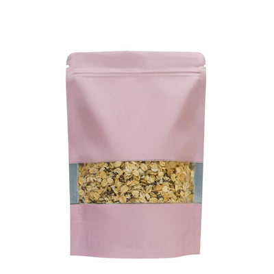 Matt Standy Pouch with Zipper with Window (Pack of 50)