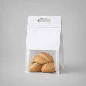 WHITE BAKERY POUCH WITH HANDLE  (Pack of 50)